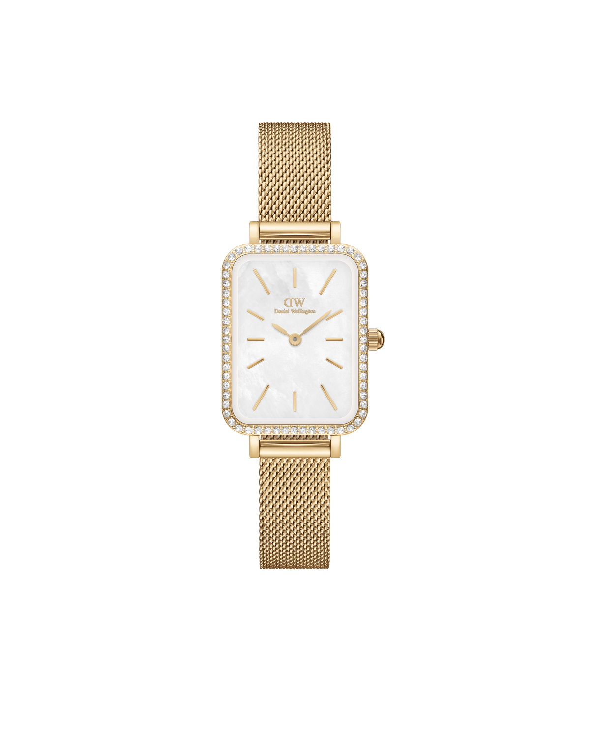Daniel Wellington Quadro 20x26 Bezel Mesh White Mother of Pearl Gold Watch Watches Daniel Wellington 