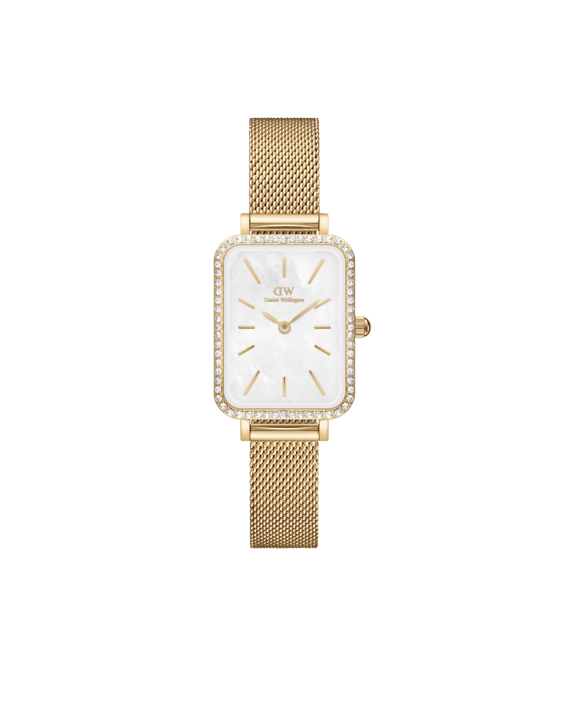 Daniel Wellington Quadro 20x26 Bezel Mesh White Mother of Pearl Gold Watch Watches Daniel Wellington 