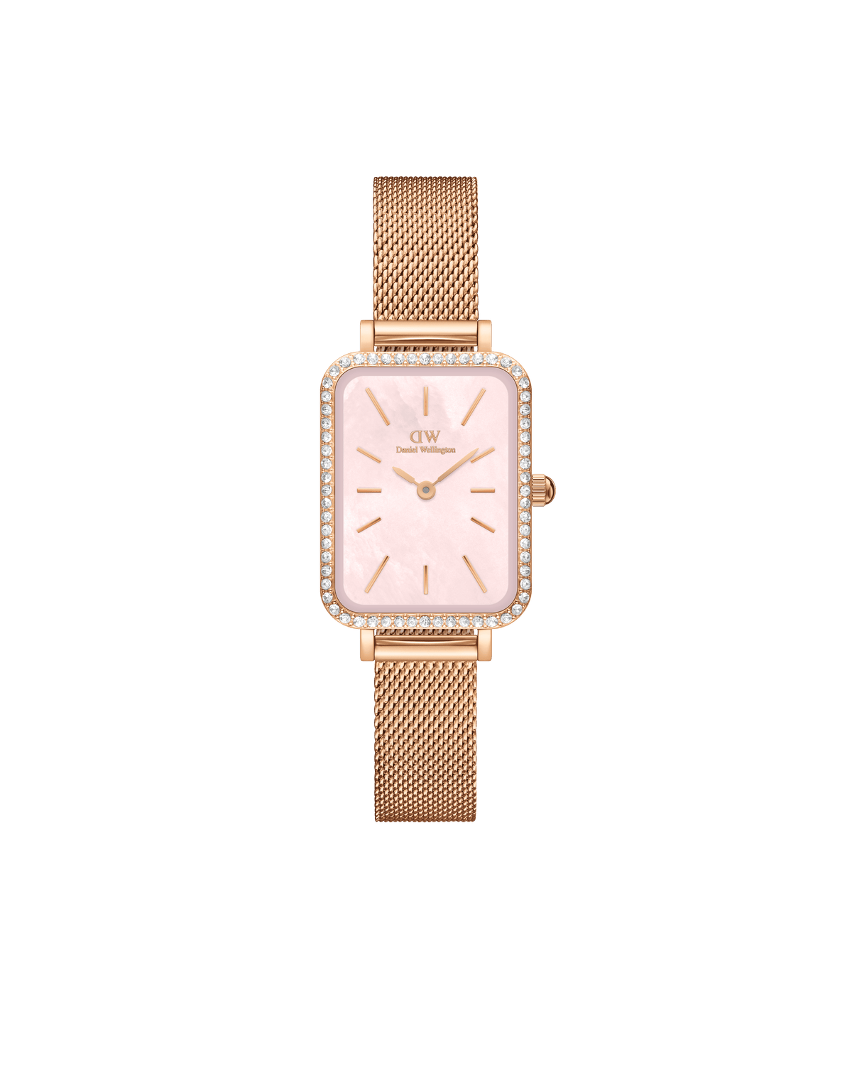 Daniel Wellington Quadro 20x26 Bezel Mesh Pink Mother of Pearl Rose Gold Watch Watches Daniel Wellington 