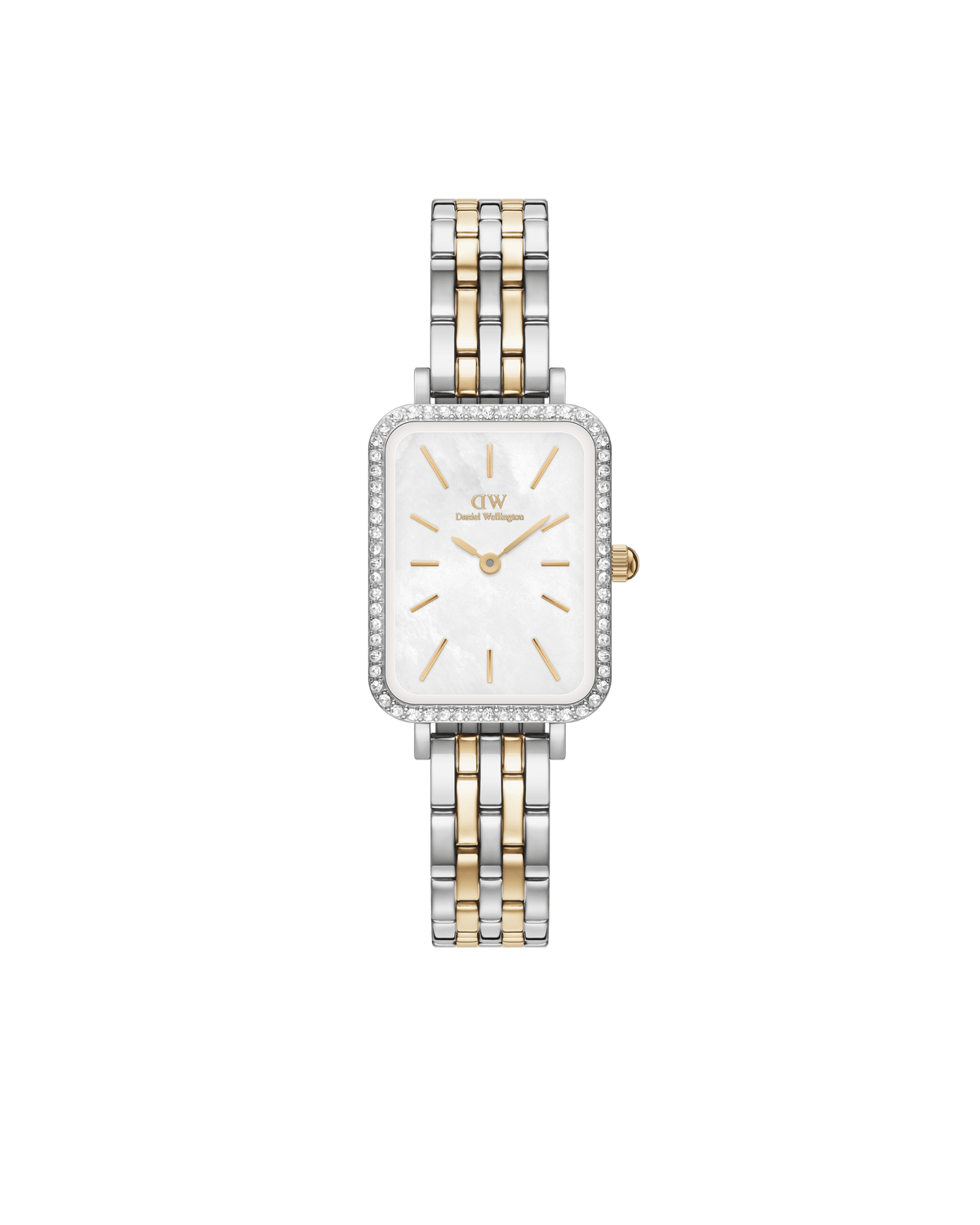 Daniel Wellington Quadro 20x26 Bezel 5-Link White Mother of Pearl Two-Tone Gold & Silver Watch Watches Daniel Wellington 