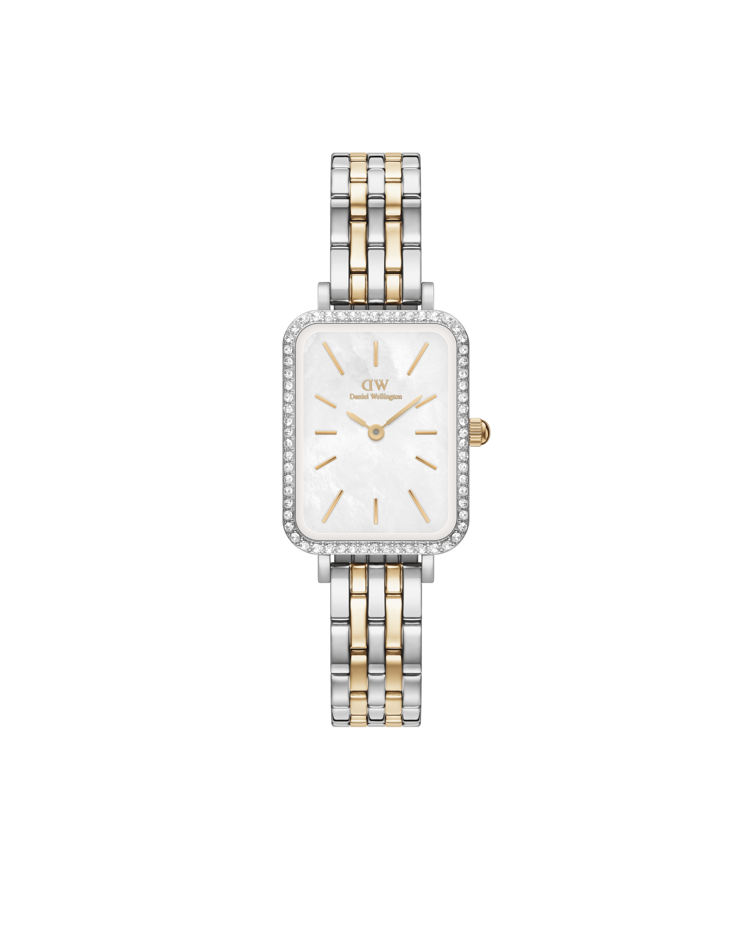 Daniel Wellington Quadro 20x26 Bezel 5-Link White Mother of Pearl Two-Tone Gold & Silver Watch Watches Daniel Wellington 