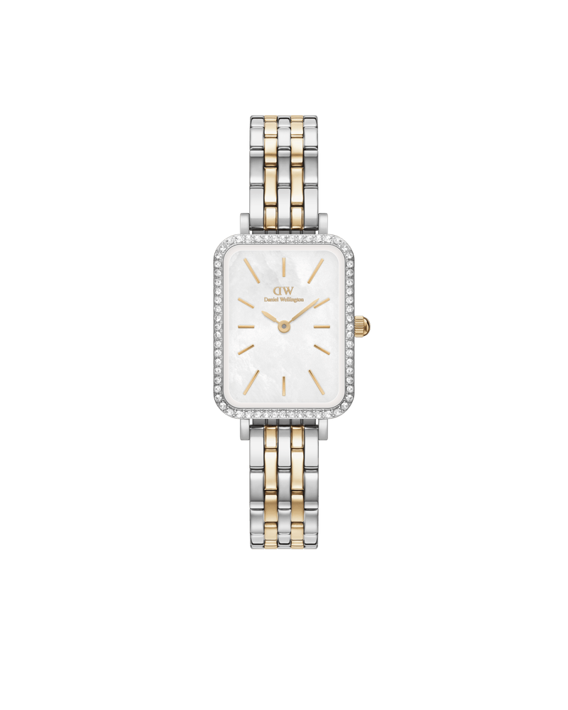 Daniel Wellington Quadro 20x26 Bezel 5-Link White Mother of Pearl Two-Tone Gold & Silver Watch Watches Daniel Wellington 