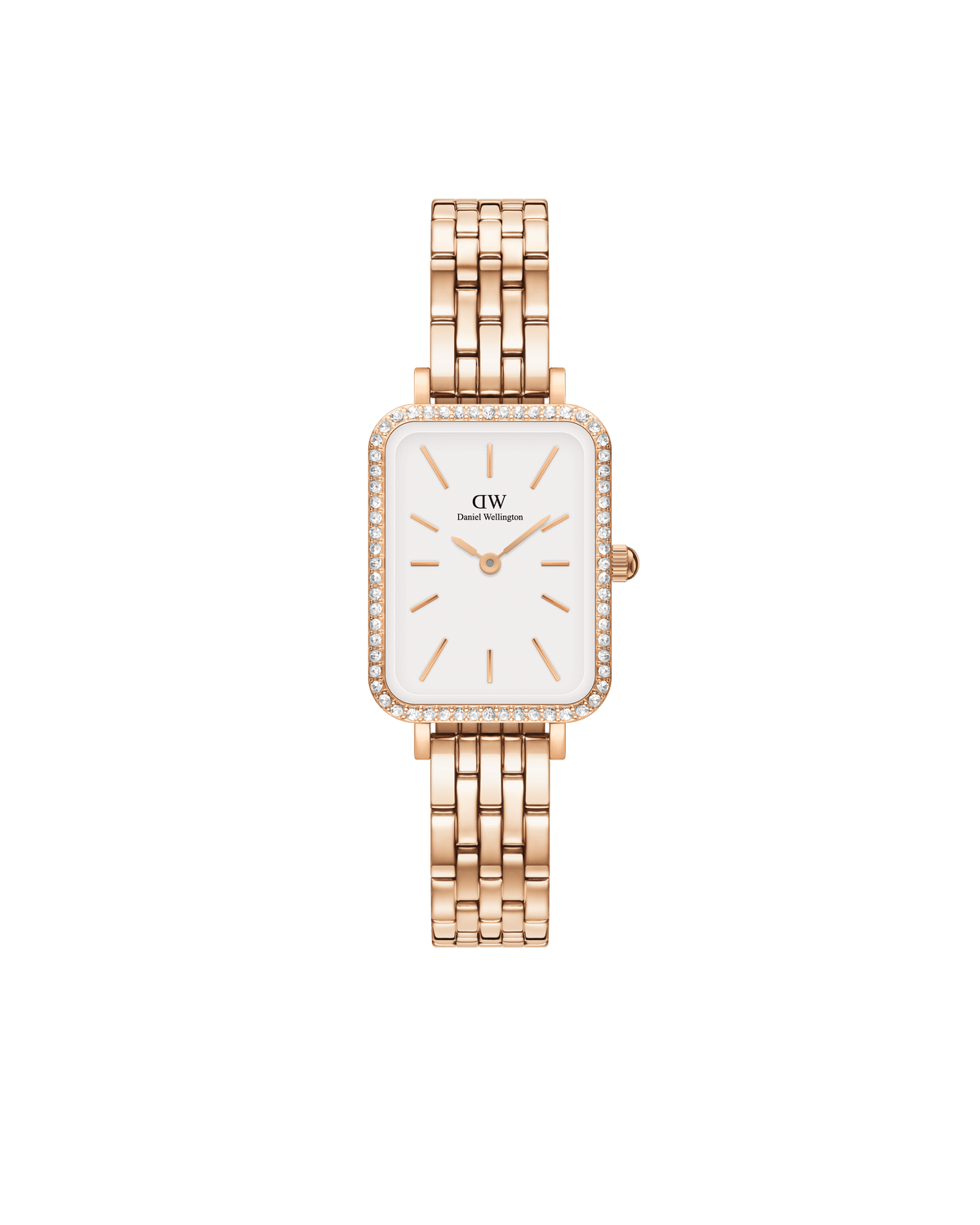 Daniel Wellington Quadro 20x26 Bezel 5-Link White & Rose Gold Watch Watches Daniel Wellington 