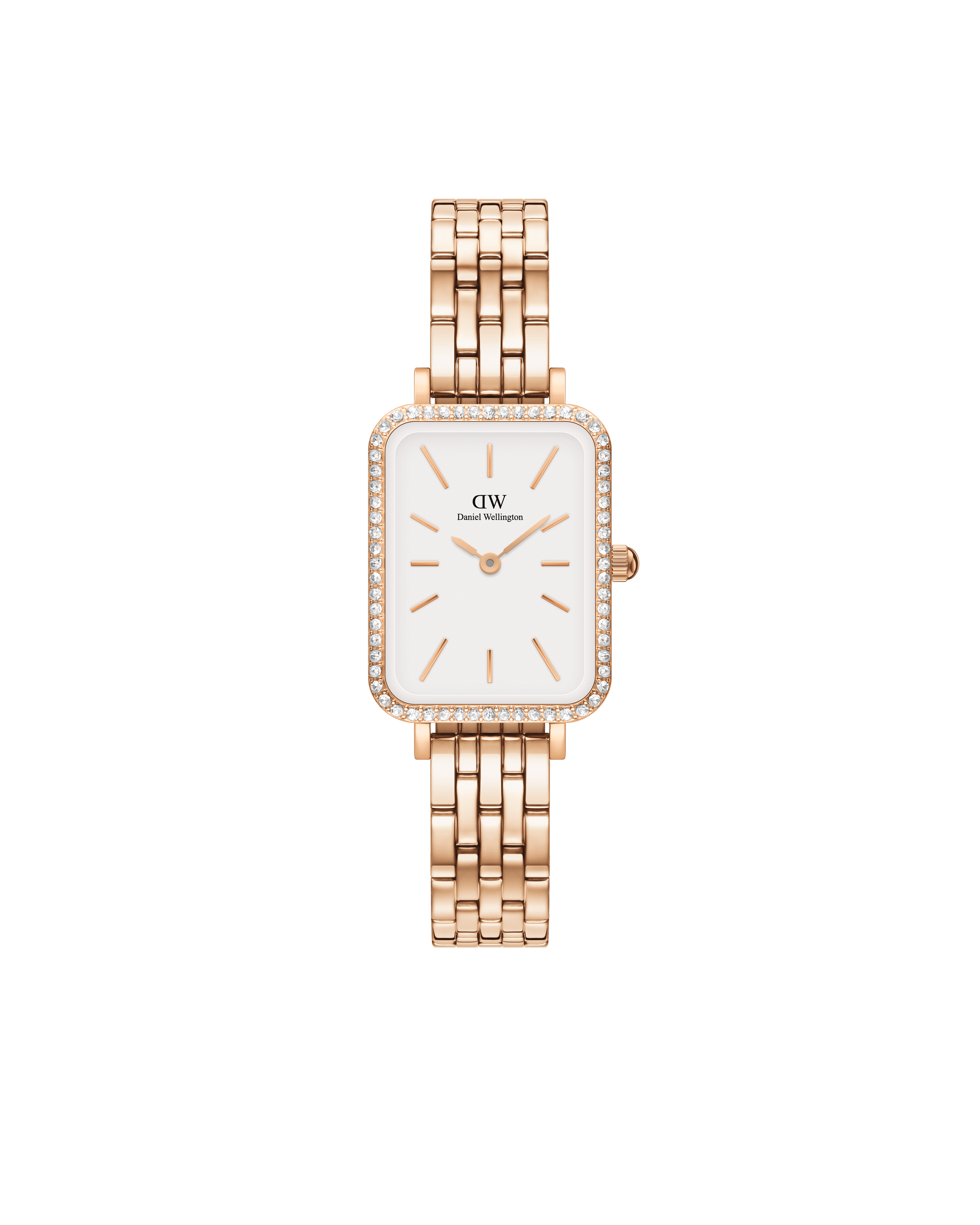 Daniel Wellington Quadro 20x26 Bezel 5-Link White & Rose Gold Watch Watches Daniel Wellington 