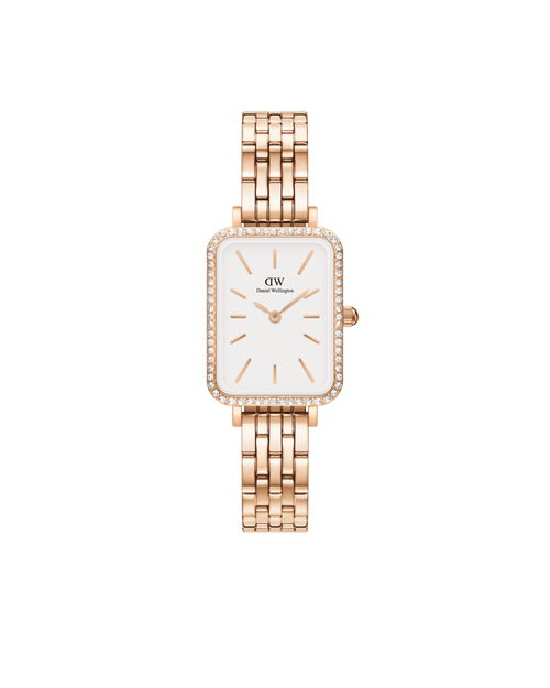 Daniel Wellington Quadro 20x26 Bezel 5-Link White & Rose Gold Watch Watches Daniel Wellington 