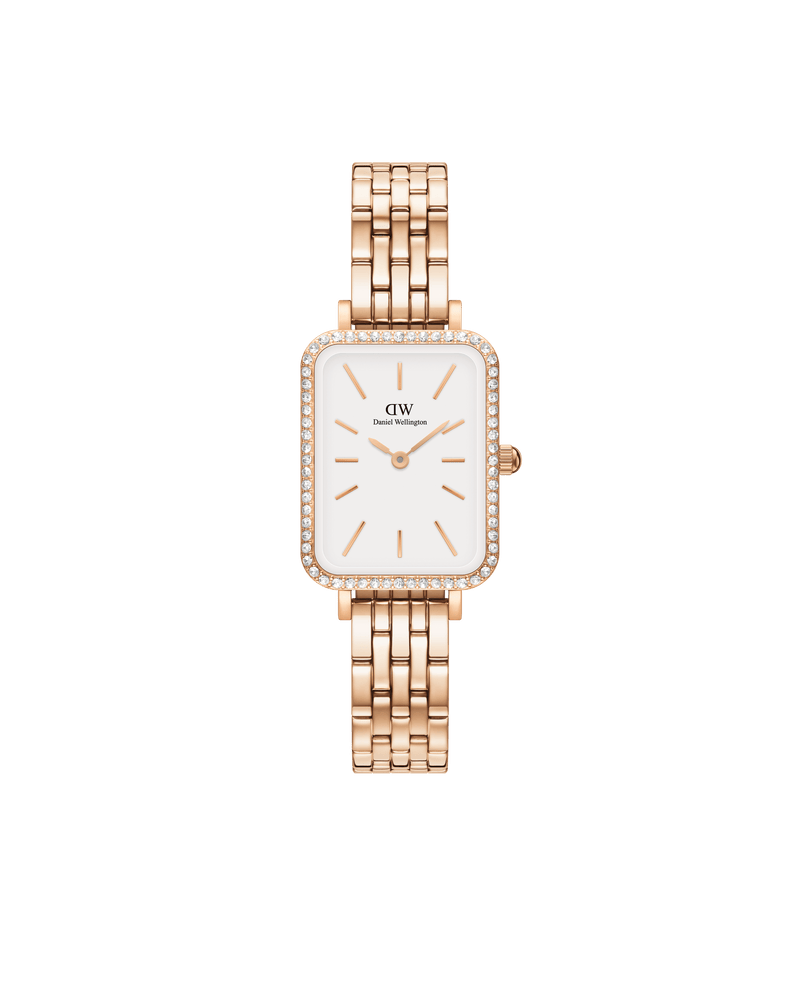 Daniel Wellington Quadro 20x26 Bezel 5-Link White & Rose Gold Watch Watches Daniel Wellington 