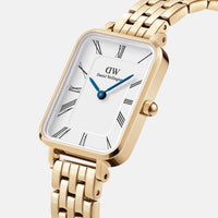 Daniel Wellington Quadro Roman Numerals 20x26 5-Link G White Watch Watches Daniel Wellington 
