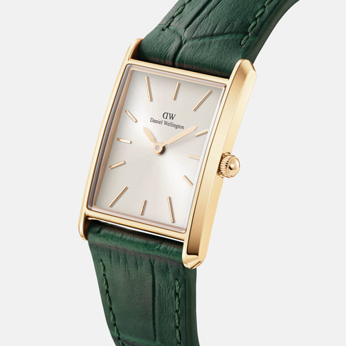 Daniel Wellington Bound 32x22 Green Croc Leather G Champagne Sunray Watch Watches Daniel Wellington 