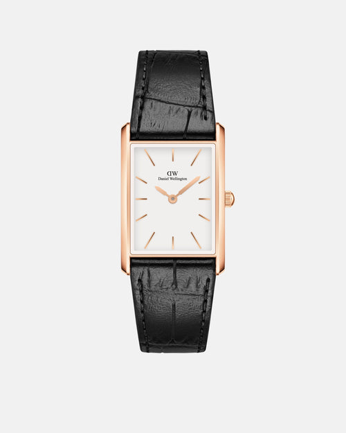Daniel Wellington Bound 35x24 Black Croc Leather RG White Watch Watches Daniel Wellington 