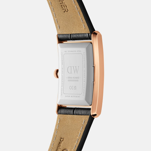 Daniel Wellington Bound 35x24 Black Croc Leather RG White Watch Watches Daniel Wellington 
