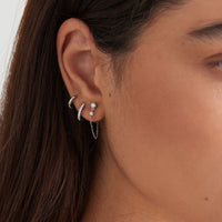 Ania Haie Silver Sparkle Huggie Hoop Earrings Earrings Ania Haie 