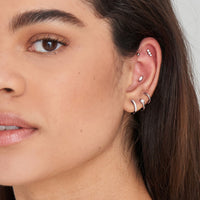 Ania Haie Silver Sparkle Huggie Hoop Earrings Earrings Ania Haie 