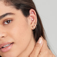 Ania Haie Silver Sparkle Flower Barbell Single Earring Earrings Ania Haie 