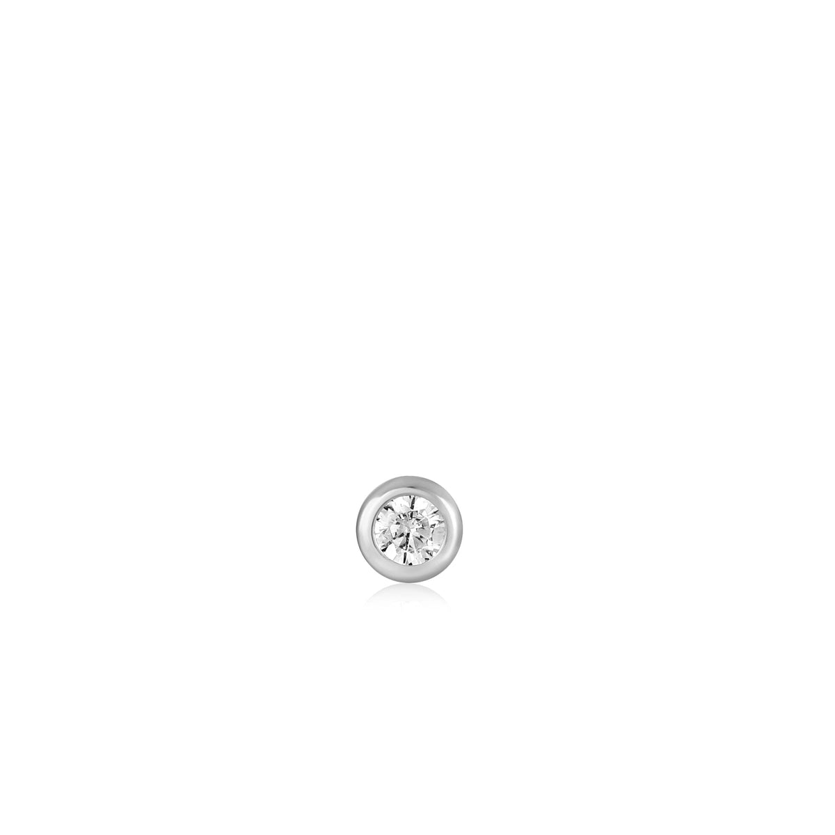 Ania Haie Silver Sparkle Bezel Barbell Single Earring Earrings Ania Haie 