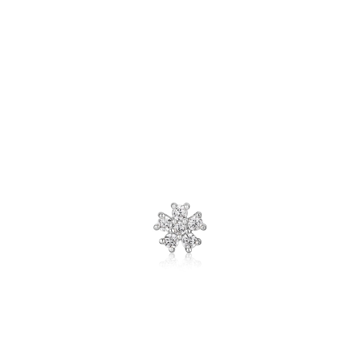 Ania Haie Silver Sparkle Flower Barbell Single Earring Earrings Ania Haie 