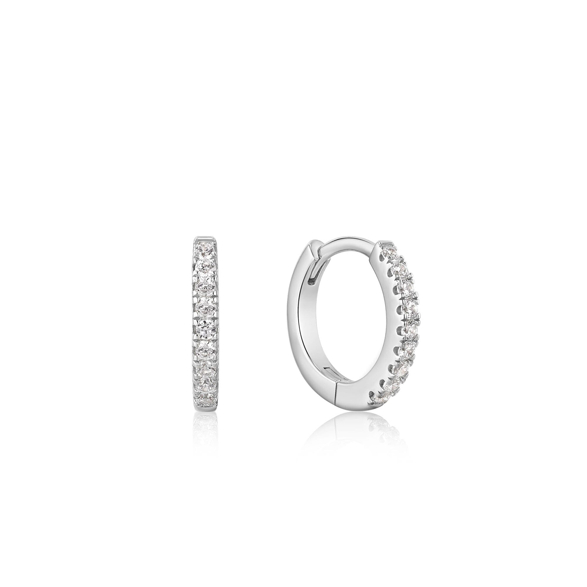 Ania Haie Silver Sparkle Huggie Hoop Earrings Earrings Ania Haie 