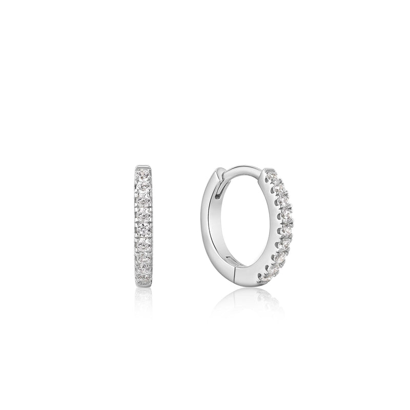 Ania Haie Silver Sparkle Huggie Hoop Earrings Earrings Ania Haie 