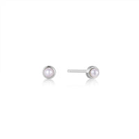 Ania Haie Silver Pearl Cabochon Stud Earrings Earrings Ania Haie 