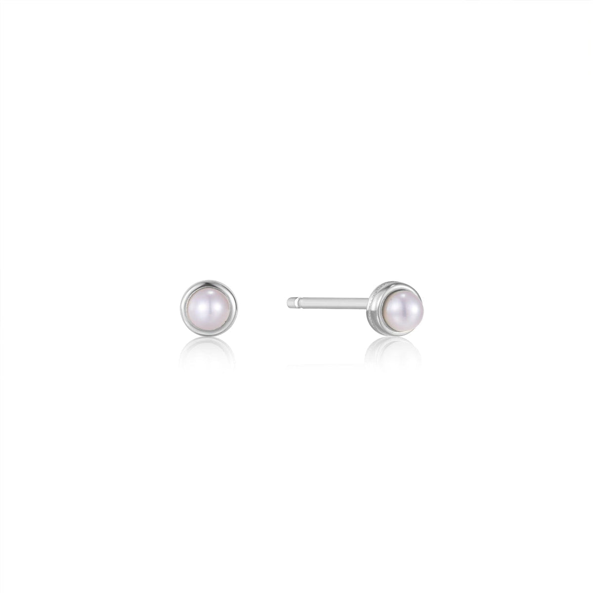 Ania Haie Silver Pearl Cabochon Stud Earrings Earrings Ania Haie 