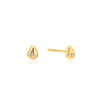 Ania Haie Gold Pebble Sparkle Stud Earrings Earrings Ania Haie 