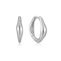 Ania Haie Silver Wave Huggie Hoop Earrings Earrings Ania Haie 