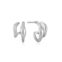 Ania Haie Silver Wave Double Hoop Stud Earrings Earrings Ania Haie 