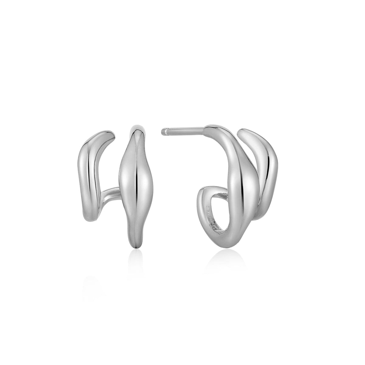Ania Haie Silver Wave Double Hoop Stud Earrings Earrings Ania Haie 