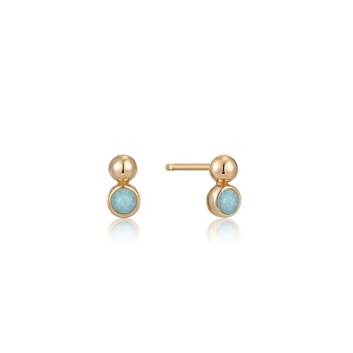 Ania Haie Gold Orb Amazonite Stud Earrings Earrings Ania Haie 