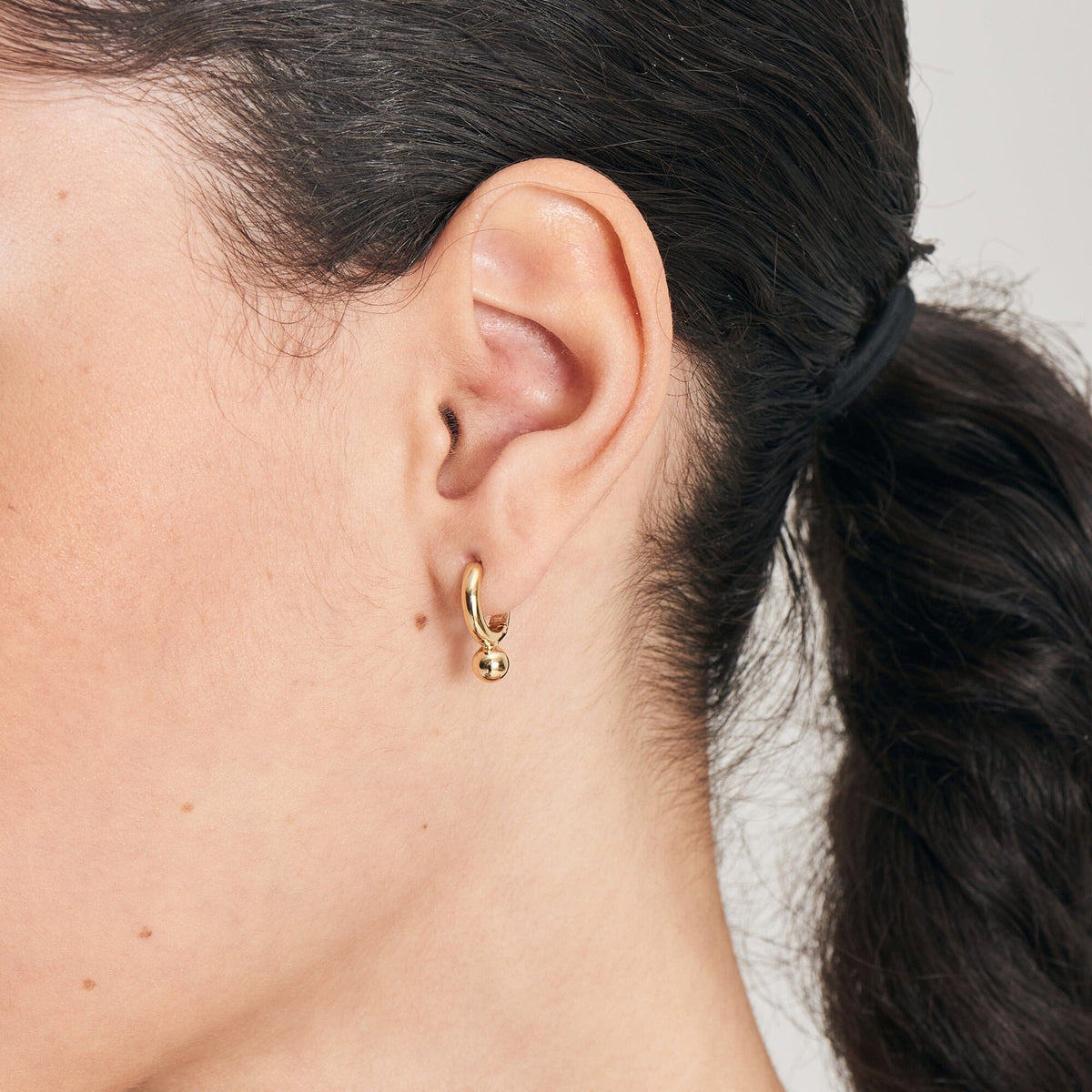 Ania Haie Gold Orb Drop Huggie Hoop Earrings Earrings Ania Haie 