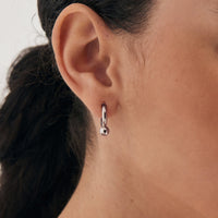 Ania Haie Silver Orb Drop Huggie Hoop Earrings Earrings Ania Haie 