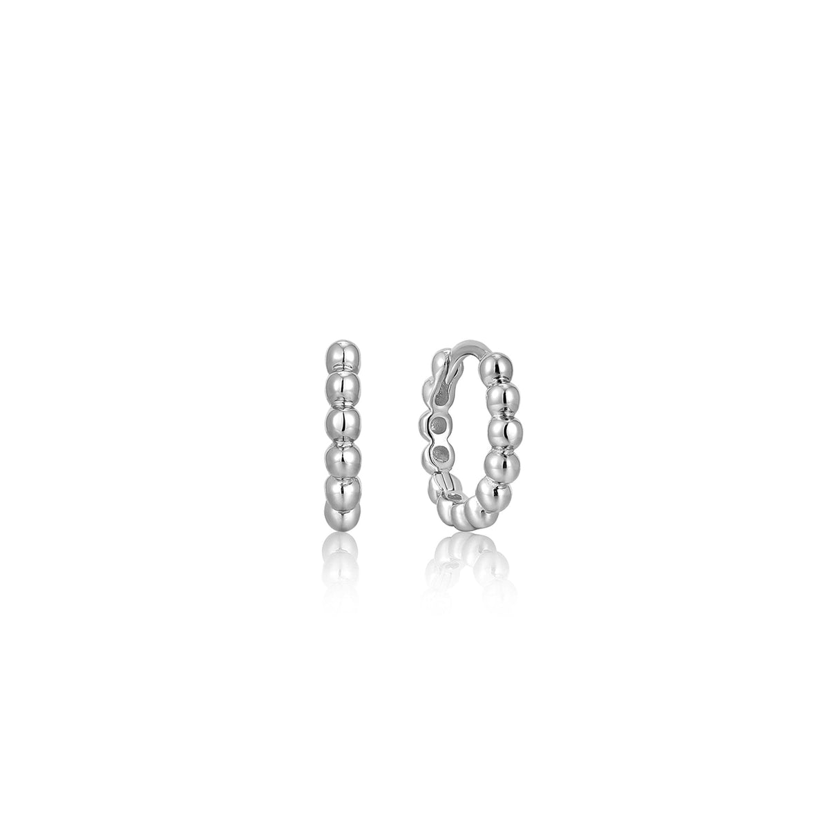 Ania Haie Silver Orb Huggie Hoop Earrings Earrings Ania Haie 
