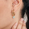 Ania Haie Gold Orb Amazonite Stud Mini Hoop Earrings Earrings Ania Haie 