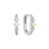 Silver Kyoto Opal Oval Huggie Hoop Earrings Earrings Ania Haie 