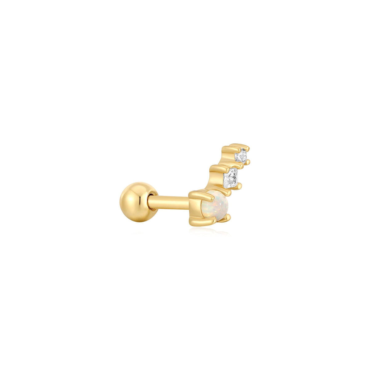Gold Kyoto Opal Climber Barbell Single Earring Earrings Ania Haie 