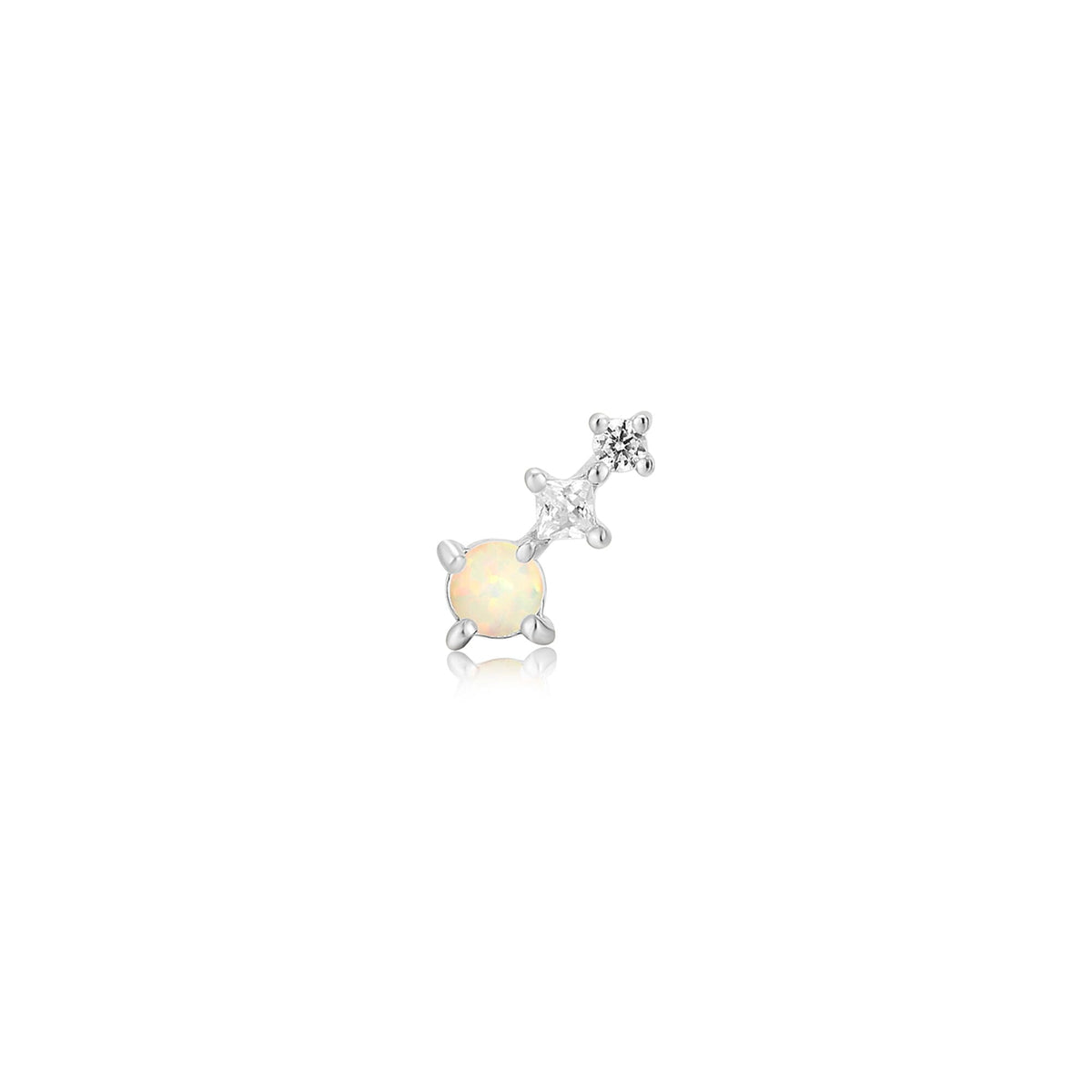 Silver Kyoto Opal Climber Barbell Single Earring Earrings Ania Haie 