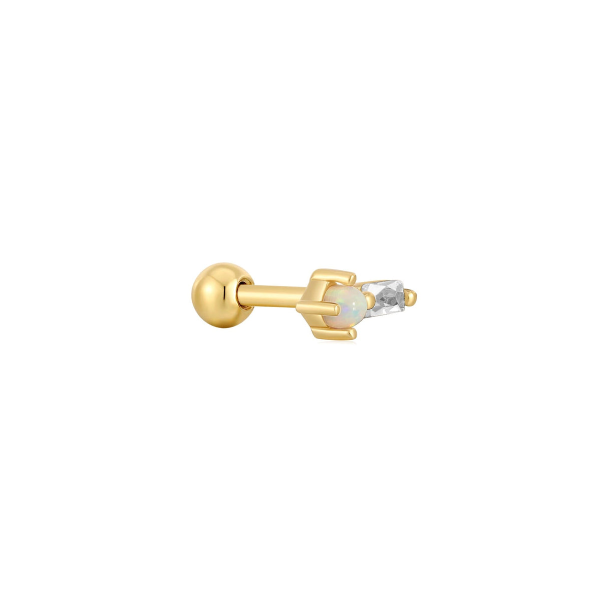 Gold Kyoto Opal Sparkle Barbell Single Earring Earrings Ania Haie 