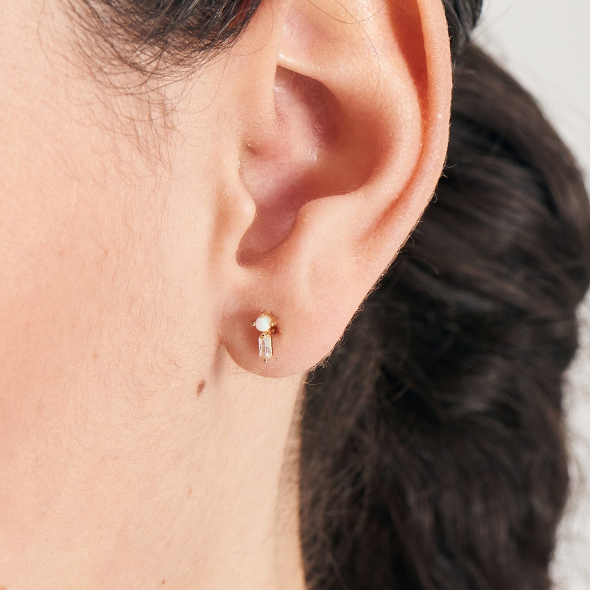 Gold Kyoto Opal Sparkle Barbell Single Earring Earrings Ania Haie 