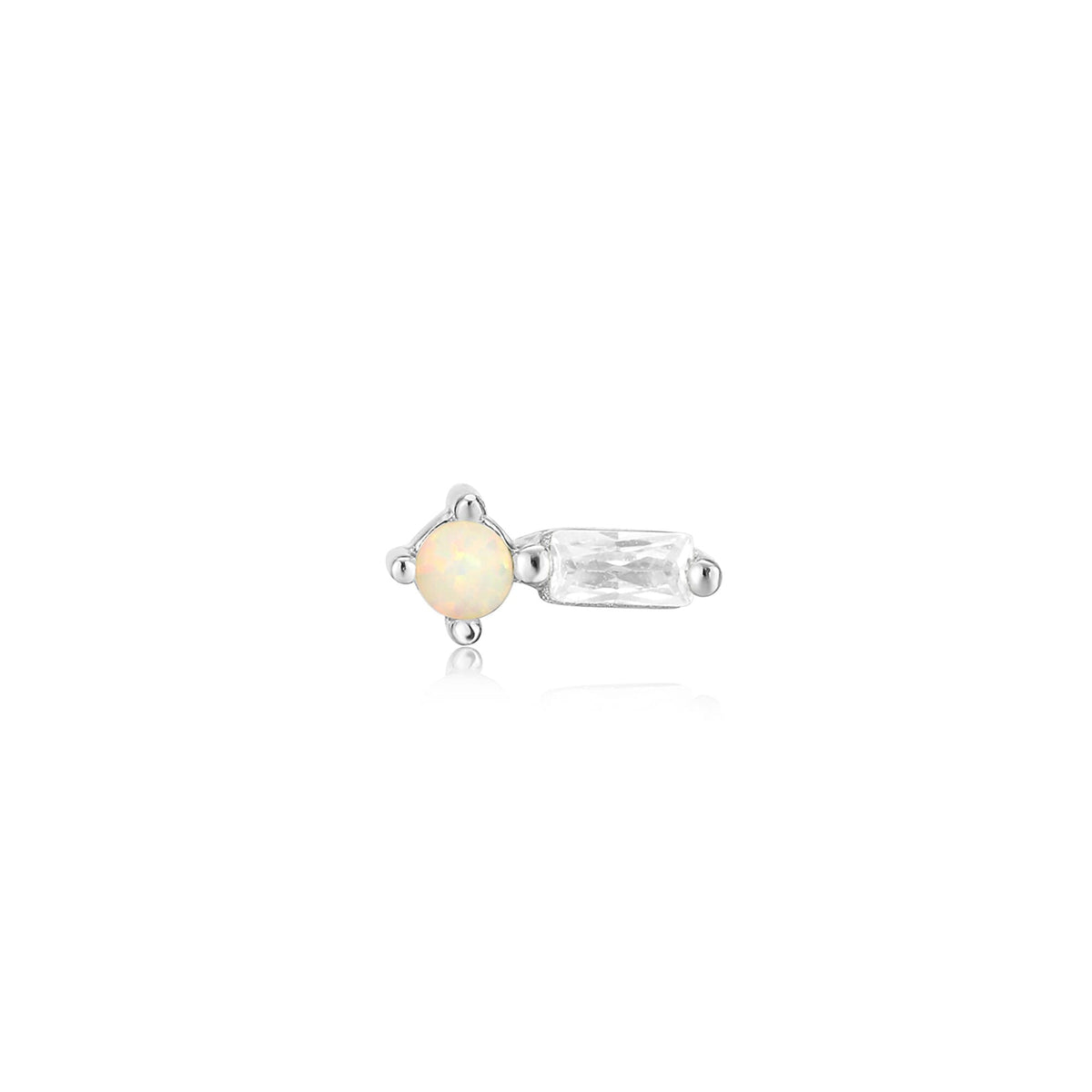 Silver Kyoto Opal Sparkle Barbell Single Earring Earrings Ania Haie 