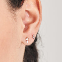 Silver Kyoto Opal Sparkle Barbell Single Earring Earrings Ania Haie 