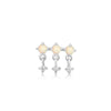 Silver Kyoto Opal Drop Sparkle Barbell Single Earring Earrings Ania Haie 