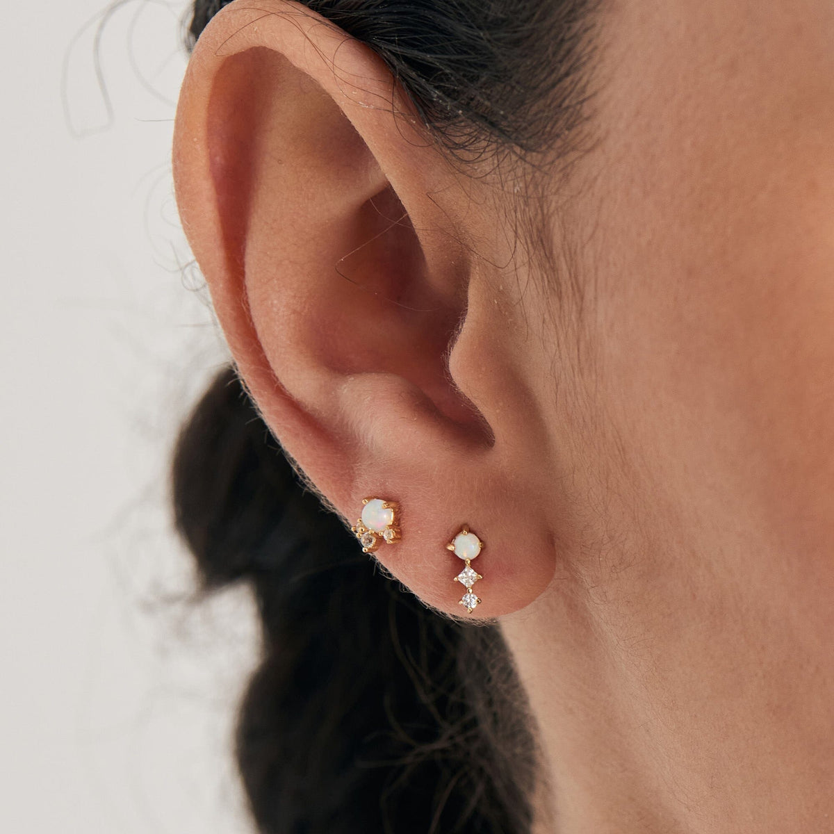 Gold Kyoto Opal Climber Barbell Single Earring Earrings Ania Haie 