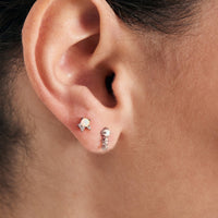 Silver Kyoto Opal Sparkle Crown Barbell Single Earring Earrings Ania Haie 