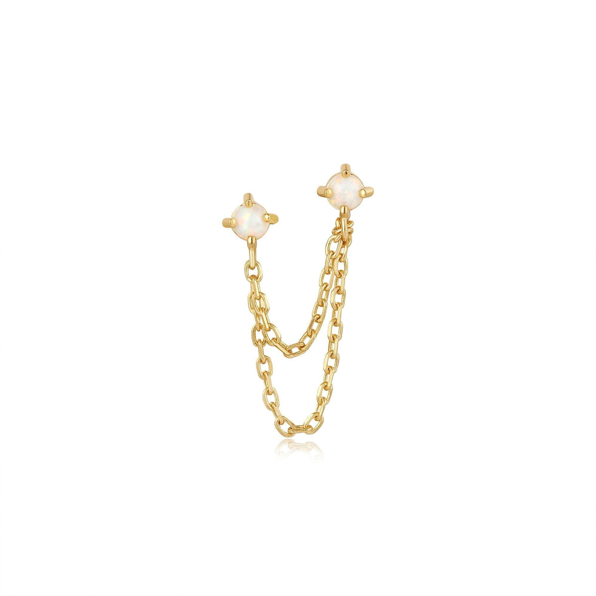 Gold Kyoto Opal Drop Chain Barbell Single Earring Earrings Ania Haie 
