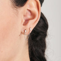 Silver Kyoto Opal Drop Chain Barbell Single Earring Earrings Ania Haie 