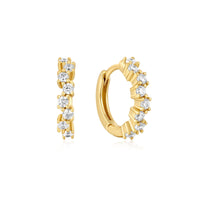 Gold Sparkle Cluster Huggie Hoop Earrings Earrings Ania Haie 