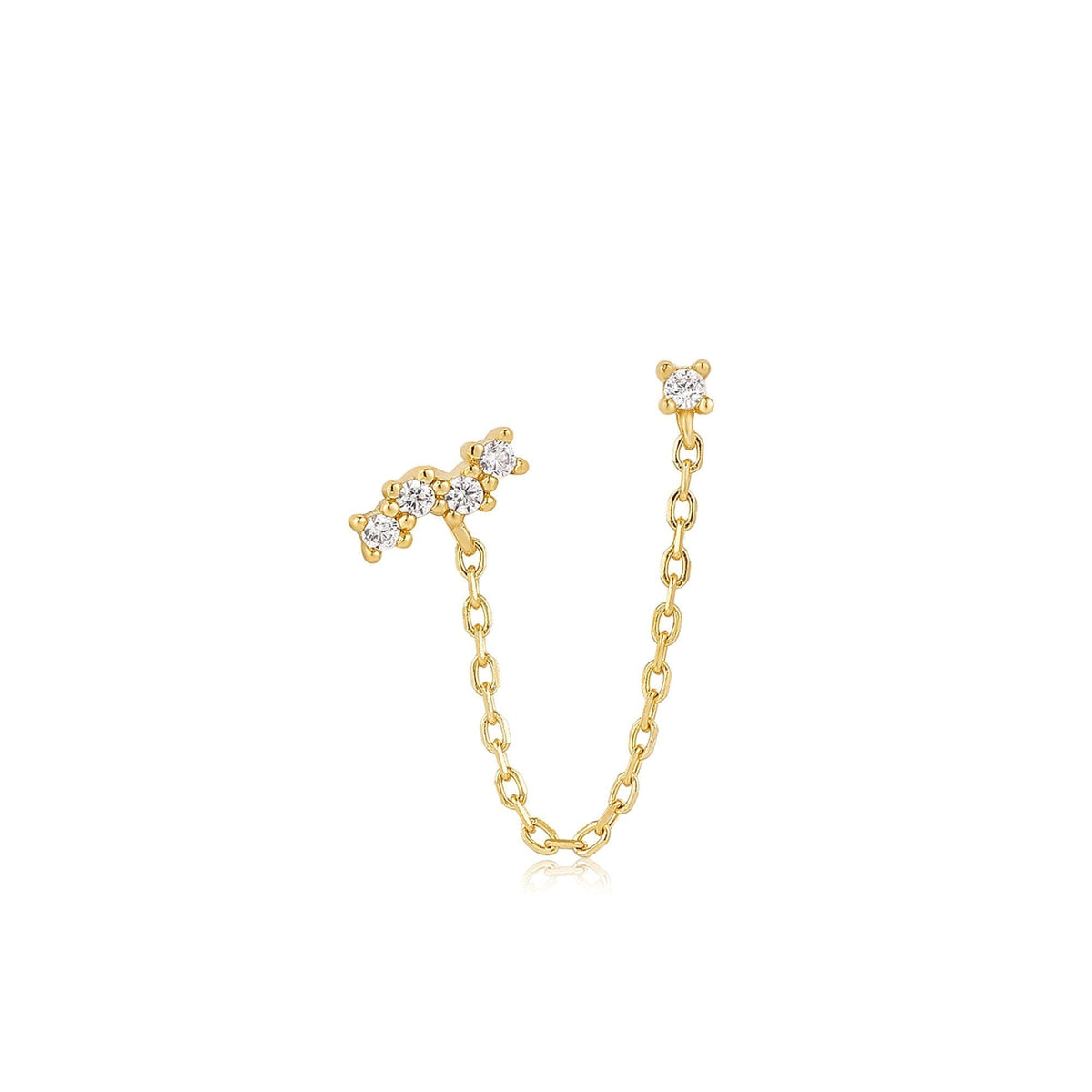Gold Celestial Drop Chain Barbell Single Earring Earrings Ania Haie 
