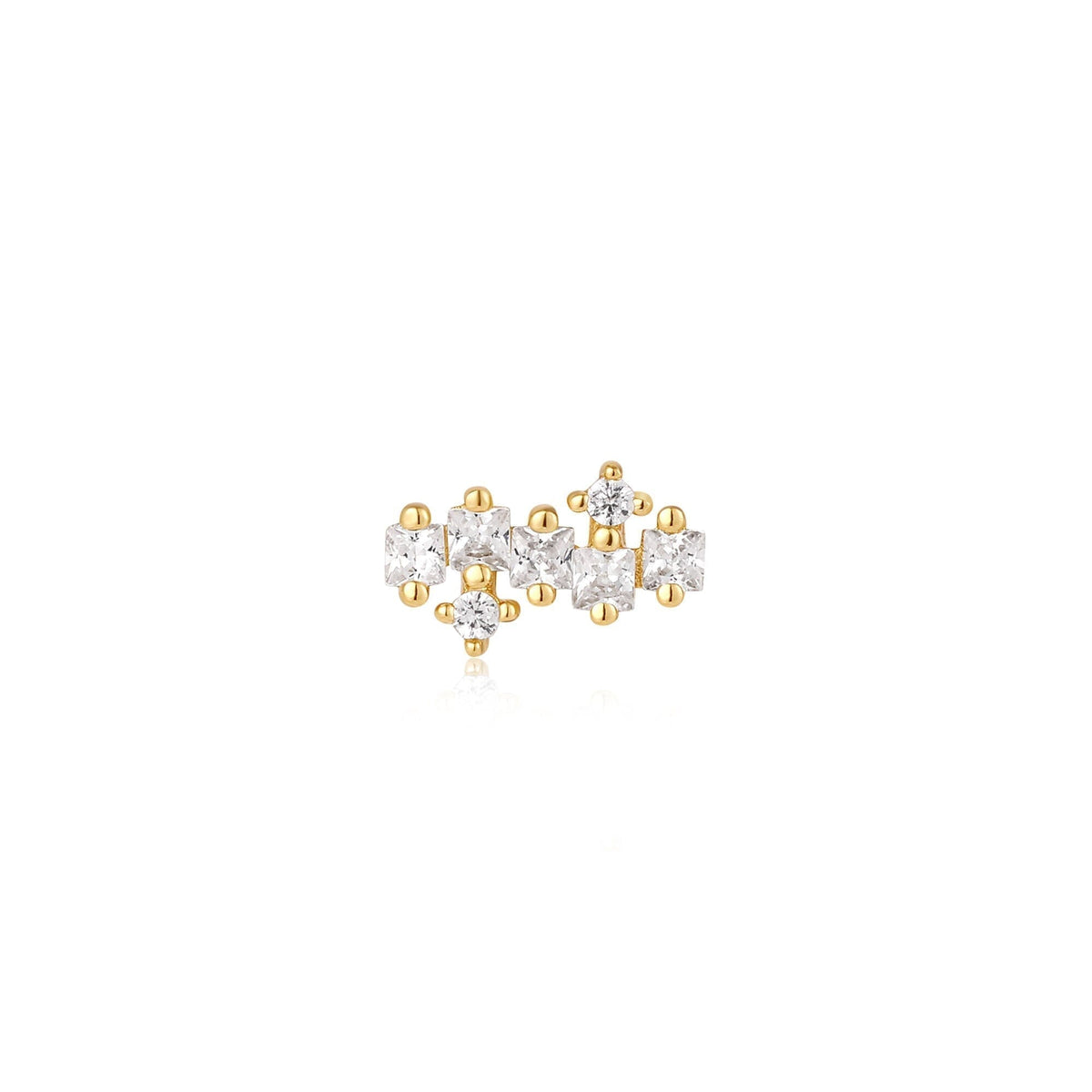 Gold Sparkle Cluster Climber Barbell Single Earring Earrings Ania Haie 