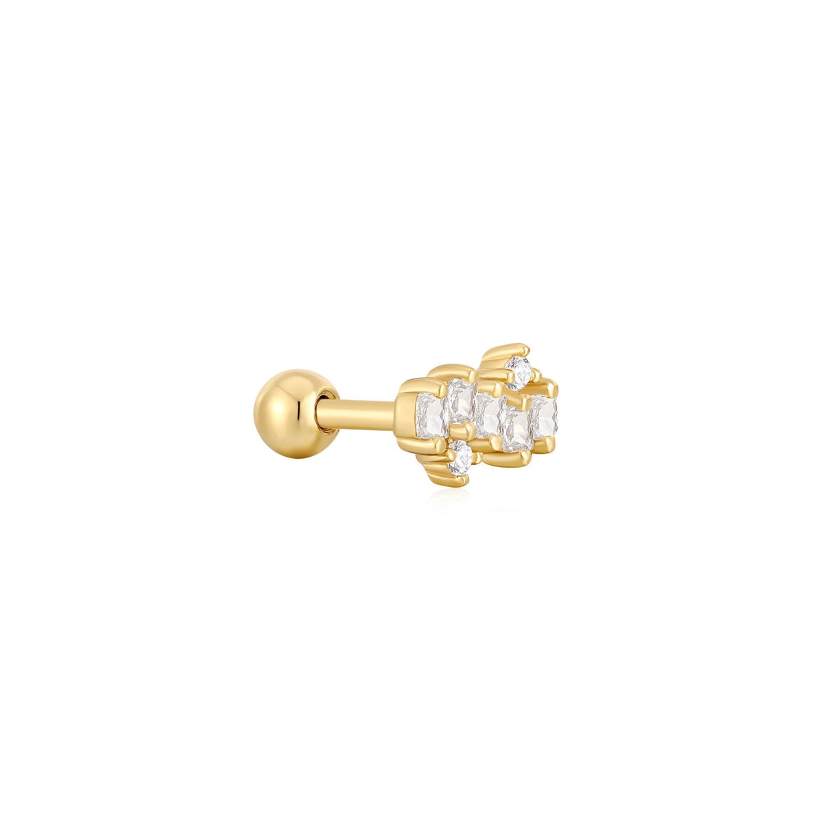 Gold Sparkle Cluster Climber Barbell Single Earring Earrings Ania Haie 