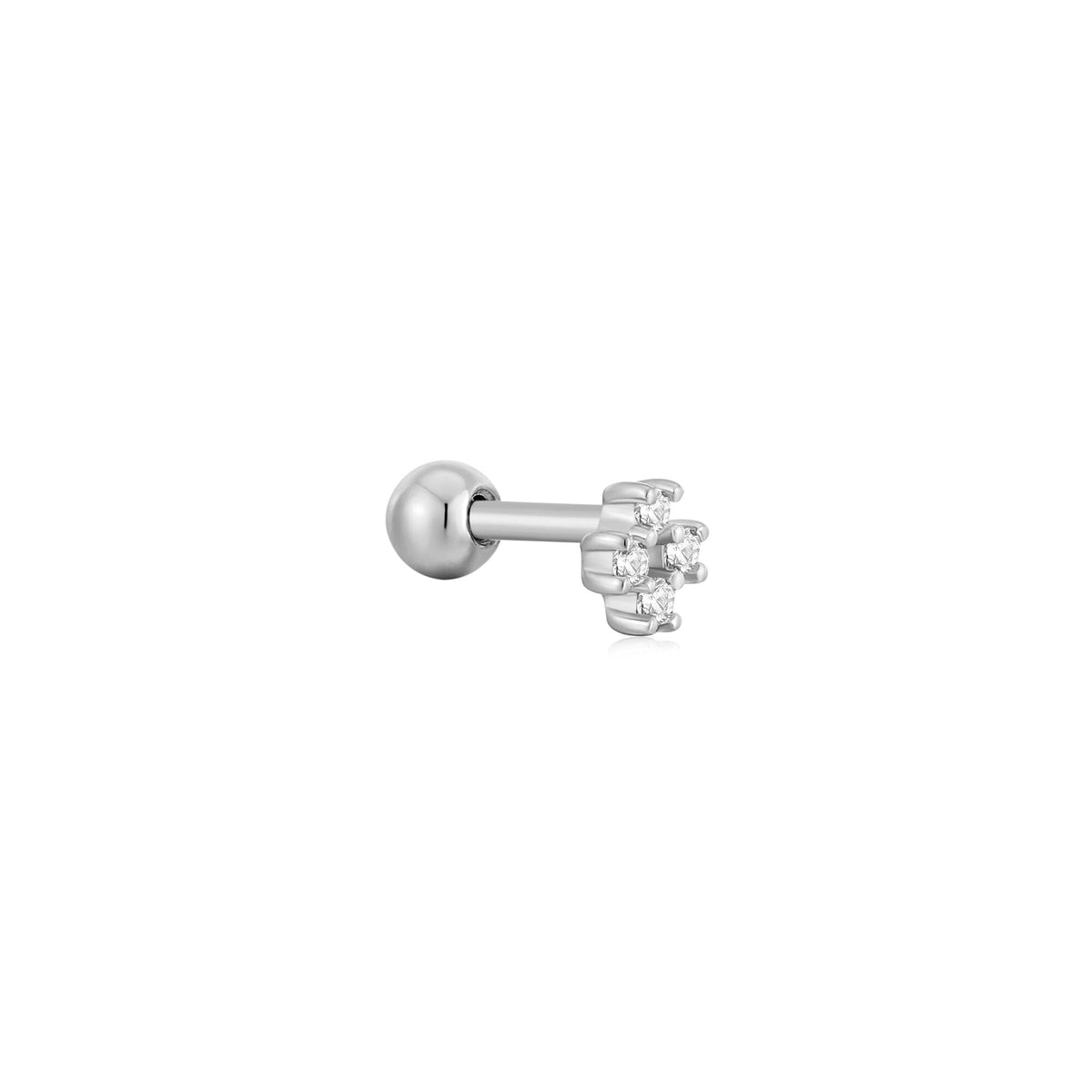 Silver Sparkle Cross Barbell Single Earring Earrings Ania Haie 