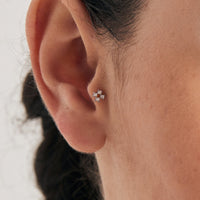 Silver Sparkle Cross Barbell Single Earring Earrings Ania Haie 